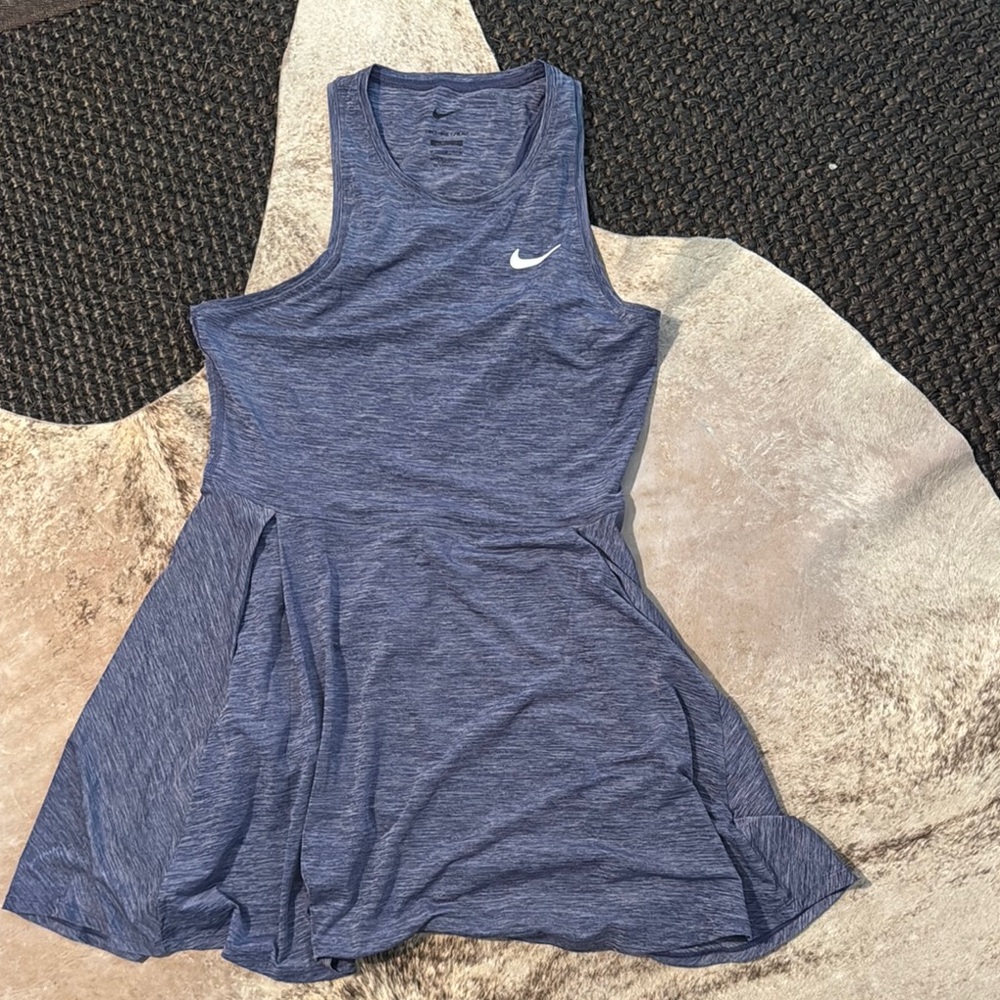 Nike Women's Heathered Blue Dry Fit Tennis Dress